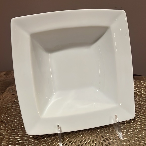 Everyday White Set/2 Porcelain Square Serving Bowl and Rectangular Serving Plate - Picture 2 of 11